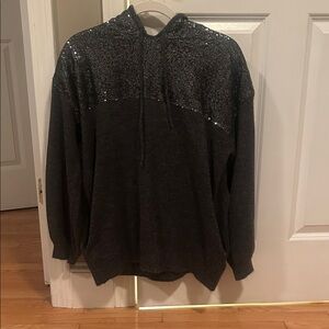 Elegant Black Sequin Sweater